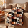thumbnail image 6 of Aoznliie Halloween Blanket, Cozy Fleece Throw Blanket with Ghost Pumpkin Print, Lightweight Fall Blanket for Couch Sofa Bed Home Decor, 60x52in, 6 of 7