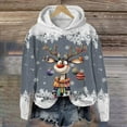 thumbnail image 2 of VJATTWR Mes Articles Chandail de Noël Femmes Dames Décontracté Grande Tête Cerf Flocon de Neige Imprimé de Noël Col Rond Manches Longues à Capuche Léger Haut à Capuche Livraison Rapide, 2 of 4