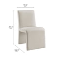 thumbnail image 4 of Emory Upholstered Performance Velvet Dining Side Chair in Alabaster, 4 of 9