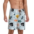 thumbnail image 2 of Balery Elephant Tree Pantalones cortos de pijama de punto de algodón para hombre con cinturilla y bolsillos-Small, 2 of 6