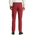 thumbnail image 3 of INSPIRE CHIC Business Checked Trousers for Men's Straight Leg Flat Front Plaid Dress Pants 28 Red, 3 of 5