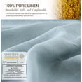 thumbnail image 2 of Simple&Opulence 100% French Linen Pillowcase King Size-Set of 2- Washed Solid Color Pillow Cases Embroidered -Soft and Durable (Dusty Blue, 20''x40''), 2 of 6