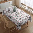 thumbnail image 2 of White Cow Strawberry Heart Pattern Rectangle Tablecloth 60"x84",Waterproof Polyester Rectangle Table Cloth, Wipeable Spillproof Polyester Tablecloth for Dining, Camping, Indoor and Outdoor, 2 of 5