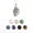 Leaves, variant on 1pc DIY 7 Chakra Crystal Beads Snap Chunk Button Pendant Chain Necklace Gemstone