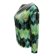 thumbnail image 3 of Cadeaux pour Femme Cravate-Teinte Imprimé Broderie Col Manches Longues Chemisier Tops, 3 of 5