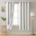 thumbnail image 2 of Deconovo Cortinas opacas en blanco crudo plateado de 132 x 183 cm con aislamiento térmico para ventanas, 2 of 9