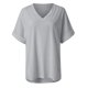 thumbnail image 5 of Pntutb - Camiseta de manga corta para mujer, cómoda, informal, cuello en V, color sólido Pntutb Pntutb-771, 5 of 7