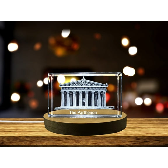 Timeless Grandeur - The Parthenon Immortalized in 3D Engraved Crystal A&B Crystal Collection