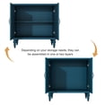 thumbnail image 5 of HLR 31.5"W Mid Century Vintage Sideboards Buffets Cabinet with 2 Doors Storage for Kitchen Dining, Blue, 5 of 13