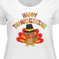 thumbnail image 4 of Inktastic Happy Thanksgiving Cute Turkey in Pilgrim Hat Women's Plus Size T-Shirt, 4 of 5