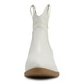 thumbnail image 2 of Soda Women Cowgirl Cowboy Western Stitched Ankle Boots Pointy Toe Short Low Stack Booties GESSO-S White 5.5, 2 of 4
