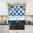 thumbnail image 5 of Yayeee Kitchen Curtains Tier Pair Light Filtering 27"x36" Rod Pocket Short Cafe Window Panel, Blue White And Gray Plaid Pattern, 5 of 7