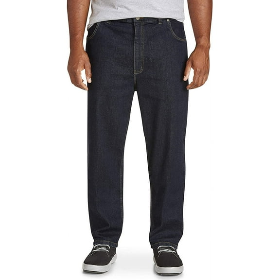 Harbor Bay by DXL Men's Big and Tall Continuous Comfort Stretch Jeans, Dark Rinse, 60W X 34L