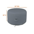 thumbnail image 5 of COVERS&ALL Round Ottoman Cover, 12 Oz PVC Waterproof, UV & Weather Resistant Patio Garden Furniture Stool Protector Indoor Outdoor Use with Air Vents & Drawstrings (24" Diameter x 18" H, Grey), 5 of 6