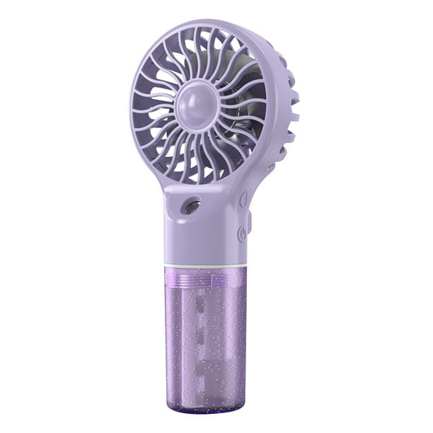Ventilador portátil recargable por USB de color púrpura
