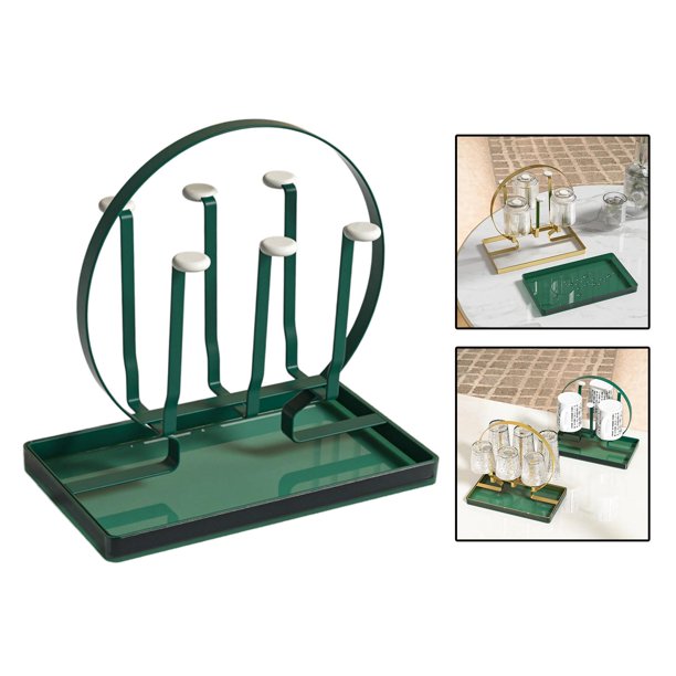 Soporte para tazas Estante de secado Botella de agua Soporte para tazas Soporte de exhibición Organizador de tazas de Estante para tazas Verde perfecl Titular de la taza
