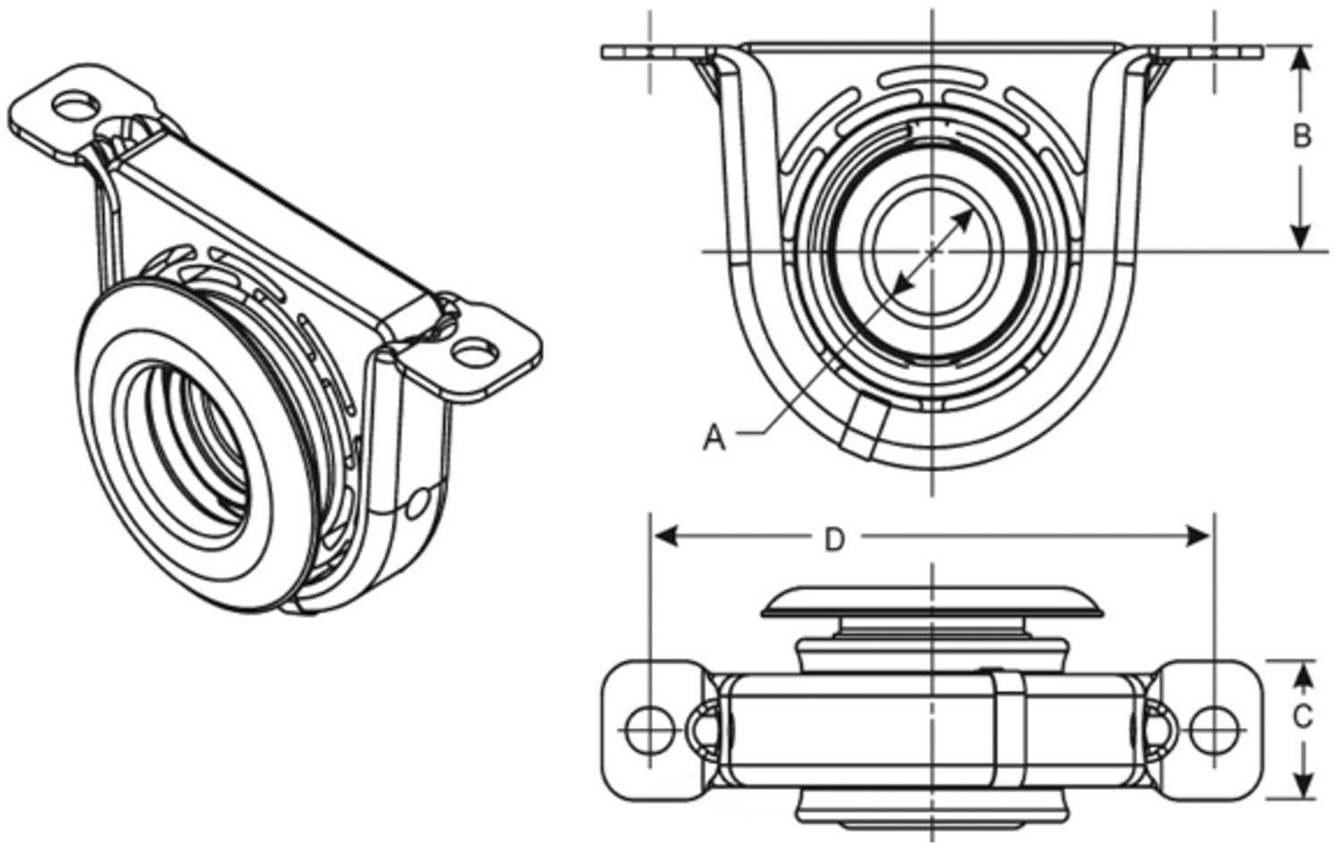 Spicer 211260X Drive Shaft Center Support Bearing
