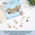 thumbnail image 4 of 18 Pcs Bees Flower Stitch Markers Alloy Enamel Crochet Stitch Marker Charms Removable Lobster Clasp Locking Stitch Marker for Knitting Weaving Sewing Accessories Quilting Handmade Jewelry Mixed Color, 4 of 8