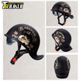 thumbnail image 3 of Casco de motocicleta con parabrisas HD Capacete De Moto Casco de media cara Casco de ciclismo Retro Clásico Certificación DOT Hombres Mujeres, 3 of 5
