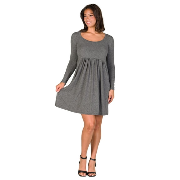 Womens Scoop Neck Babydoll Dress