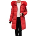 thumbnail image 1 of Uhndy Winter Jackets Coats for Women, Women Fashion Hooded Slim Casual Zippers Loose Long Sleeve Bomber Warm Blouse Coat Tops Christmas Gifts for Women, 1 of 3