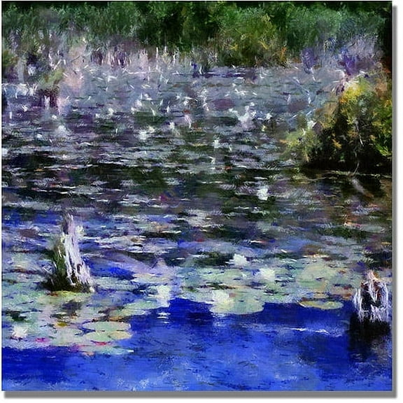 Trademark Fine Art "Water Lilies in the River" Canvas Art by Michelle Calkins