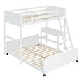 thumbnail image 3 of Harper & Bright Designs Twin Over Full Bunk Bed with Desk, White, 3 of 9