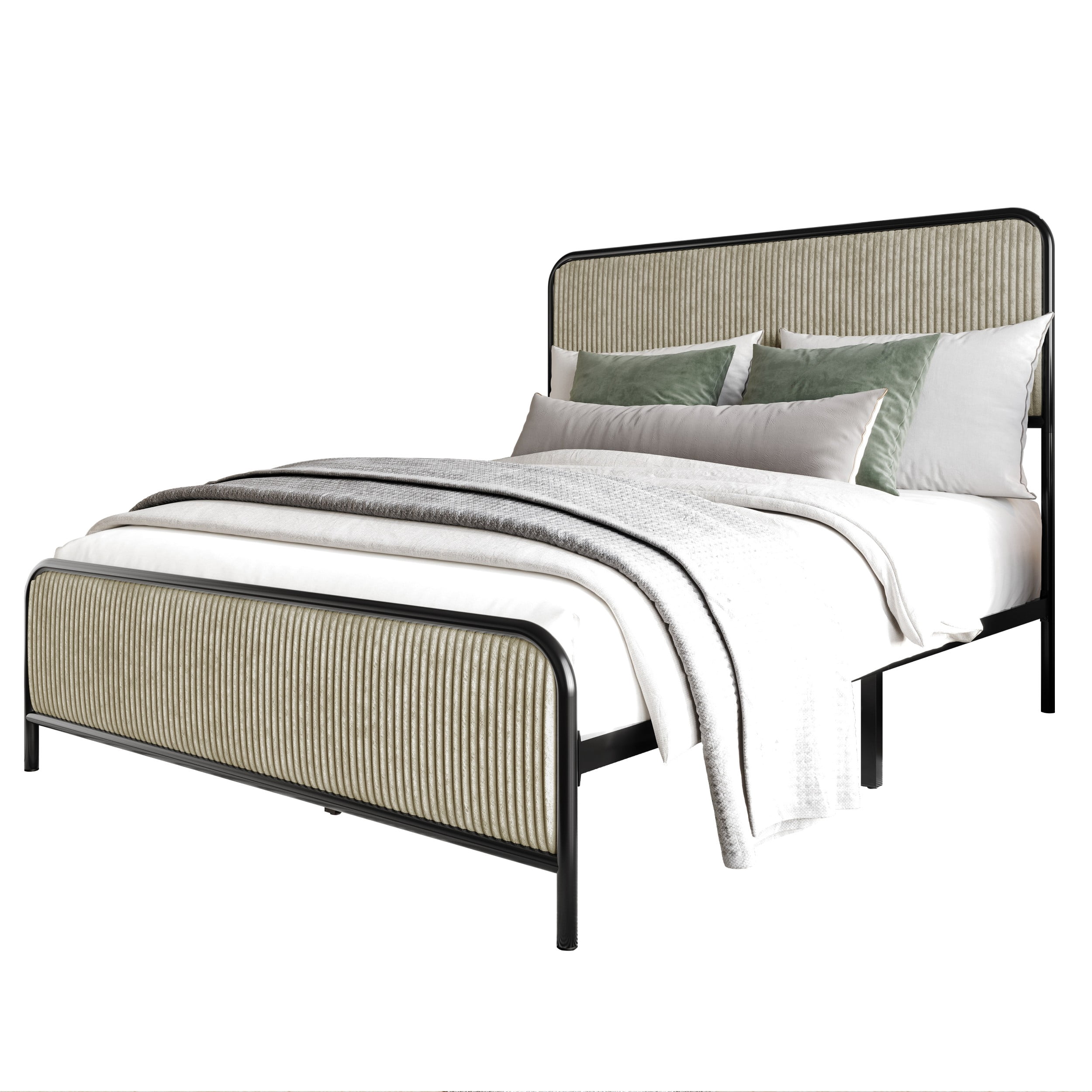 Home Design Parma King Panel Bed Frame, Black