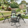 thumbnail image 3 of Gymax Lot de 4 Chaises Pliantes Chaises Inclinables Réglables avec Appuie-Tête Patio Jardin Gris, 3 of 10