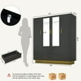 thumbnail image 2 of Blotout 70" Armoire Wardrobe Closet with Mirror, LED Wardrobe Armoire with 2 Drawers, 4 Door Wood Armoire Storage with Hanging Rods and Multi-Layer Shelves, 2 of 7