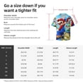 thumbnail image 5 of Lsque Mario print Men's Cuban Collar Short Sleeve Shirt Summer Beachwear Casual Button Down Fashionable Vacation Leisure Shirt-XX-Large, 5 of 7