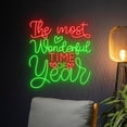 thumbnail image 3 of Handmadetneonsign The Most Wonderful Time Of Year Neon Sign, Custom Christmas Led Sign, Christmas, 3 of 5
