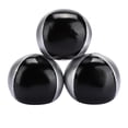 thumbnail image 1 of Bola de malabarismo de PU, 3 piezas Bola de malabarismo de PU negra plateada Bola de malabarismo de cuero resistente y resistente, 1 of 8