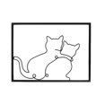 thumbnail image 2 of Decoraciones artísticas de pared , esculturas sanales, adornos, de gato, dibujo lineal, colgante de pared para fiesta en casa, Baoblaze Escultura de pared, 2 of 8