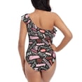 thumbnail image 5 of Haiem Various Languages Mother Women's One Piece Swimsuits Tummy Control One Shoulder Bathing Suits Ruffle Swimwear-Large, 5 of 8