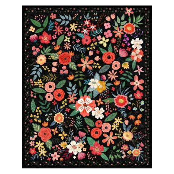 Rug Boho Washable Rug Non Slip Floor Carpet Low Pile Indoor Carpet for Bedroom Office Dining Room (Black)