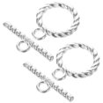 2 Sets of Diy Jewelry Clasps Silver Toggle Clasps Connectors Metal Bar