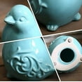 thumbnail image 3 of kiaotime new french garden cottage bird figurine decorative blue glazed ceramic bird figurine, bird statue, bird sculpture home garden wedding decor (blue), 3 of 5