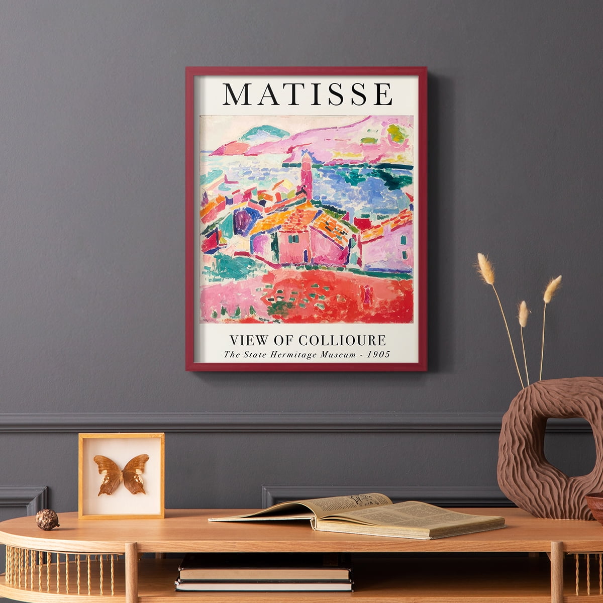 Matisse CLXXVII Framed Print in Red Solid Wood 16 x 20 Framed Print