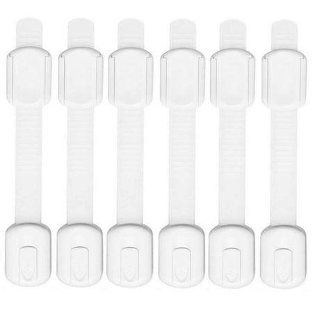 Safe Strap Locks 6 Pack for Fridge, Cabinets, Drawers, Dishwasher& More, Toilet-Adjustable Strap, No Drilling Required, Easy Installation Suitable for Household Children Lock Drawer Lock