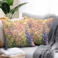 thumbnail image 3 of Outdoor Pillow Cover Purple Pink Flowers Set of 2 Waterproof Throw Pillowcases Spring Scenery Decorative Patio Furniture Pillows for Couch Garden Indoor & Outdoor Use, 3 of 9