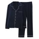 thumbnail image 2 of Hombres Casual Solid Cardigan Mangas largas Ropa de dormir Tops y pantalones Turndown Suit Pompotops  qyievc6940, 2 of 3