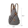 thumbnail image 2 of Canvas Sling Bag Casual Daypack Rucksack Small Crossbody Backpack Shoulder Bag Outdoor Cycling Hiking Travel for Men Women, 2 of 6