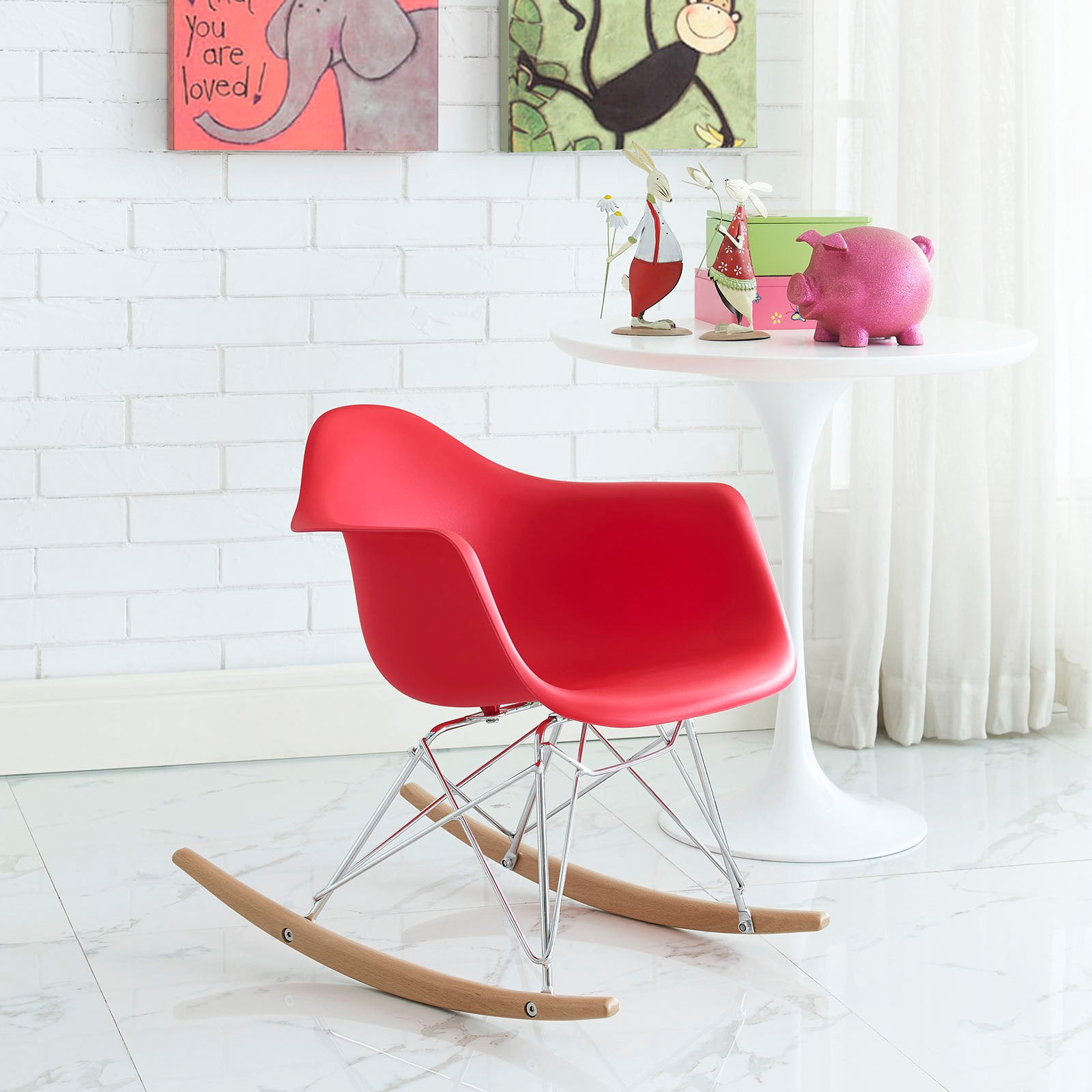 Modway Kids Contemporary Rocking Chair, Multiple Colors