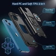 thumbnail image 5 of Designed for iPhone 14 Case, Military Grade Protective Phone Case Cover with Enhanced Metal Ring Kickstand [Support Magnet Mount] Compatible with iPhone 14 6.1, Black, 5 of 5