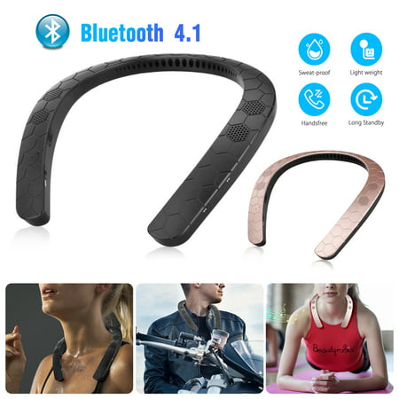 EEEKit Wearable Speaker, Sweatproof Neckband Speaker with Bluetooth 4.1, Listen to Music, Watch TV with Theater Quality 3D Sound, Hands-Free Phone (Best Way To Listen To Music)