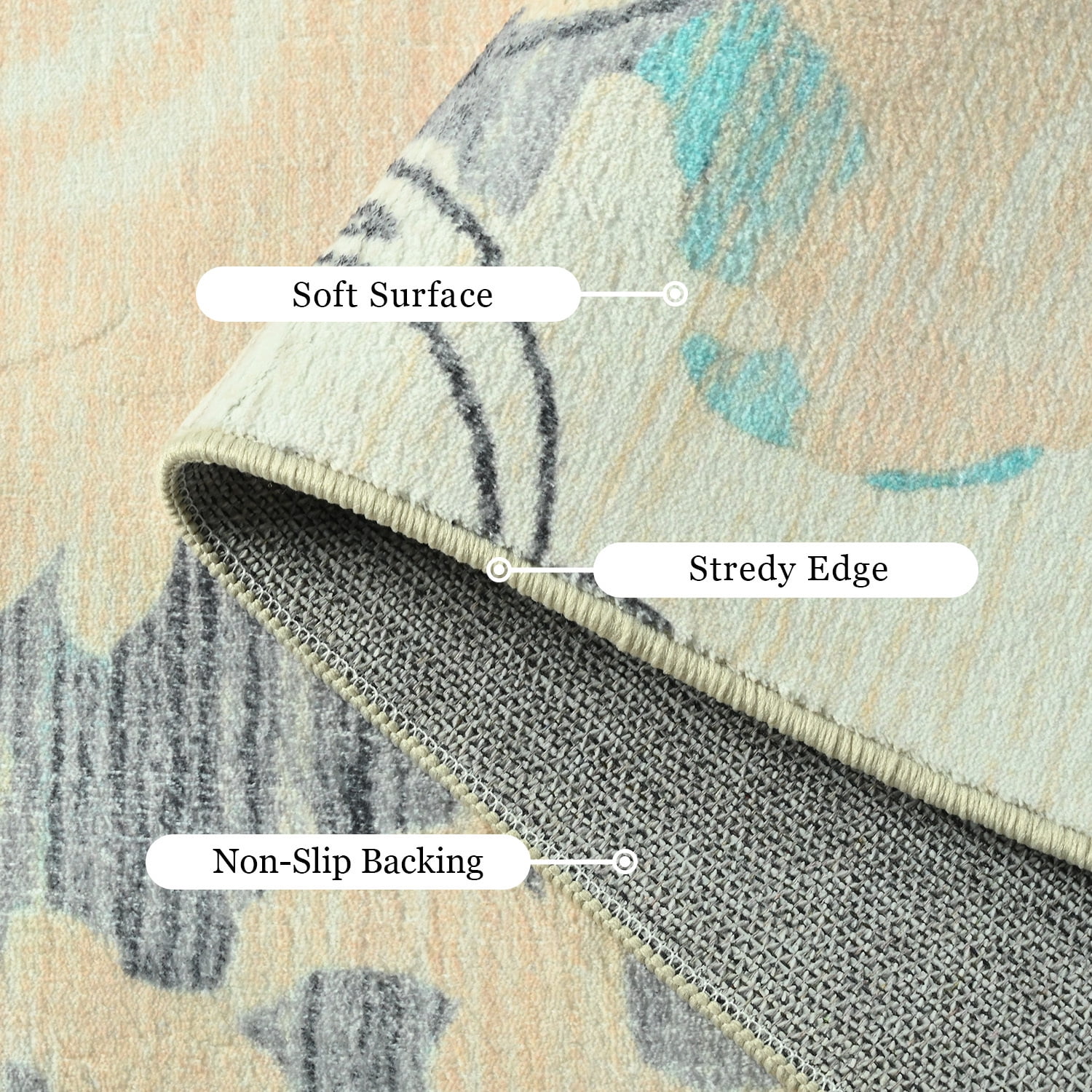 Astorug Modern Abstract Area Rugs 6x9, Large Washable Rugs for Living Room Soft Rugs for Bedroom, Beige