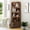 Walnut, variant on 4-Tier Corner Bookshelf with Drawers & LED Lights - L-Shaped Space-Saving Shelf for Home Office, Living Room, Bedroom, Kitchen, Requires Assembly
