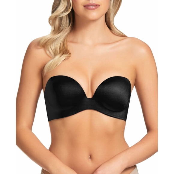 Fine Lines Soutiens-Gorge Sans Bretelles à Mémoire de Forme pour Femmes, Australie, Noir, 36E