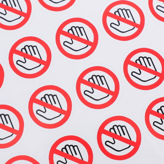 TABLZONE No Touch Sign Stickers PVC Multi-Use Adhesive for Decoration and Safety 20 Pieces